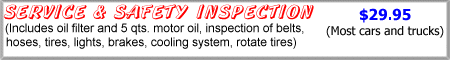 SERVICE  AND SAFETY INSPECTION